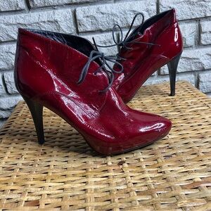 Melin Italian Patent Leather Booties Heels